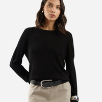 Suéter feminino de tricot com lurex preto