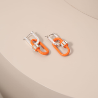Brinco Feminino com Puller de Zíper com Strass Prateado