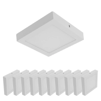 Kit 10 Plafons Led Sobrepor Branco 6W 12X12cm Yamamura