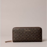 Carteira Feminina Zíper Monograma Calvin Klein - Marrom Carteira Feminina Zíper Monograma Calvin Klein Marrom u