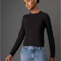 Blusa Feminina Tricot Justa Calvin Klein Jeans - Preto Blusa Feminina Tricot Justa Calvin Klein Jeans Preto m