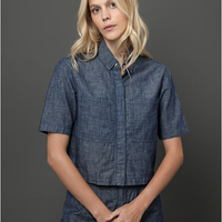 Camisa Jeans Feminina Cânhamo Calvin Klein - Marinho Camisa Jeans Feminina Cânhamo Calvin Klein Marinho Pp