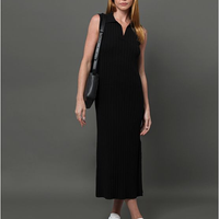 Vestido Feminino Tricot Canelado Calvin Klein - Preto Vestido Feminino Tricot Canelado Calvin Klein Preto Pp