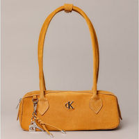 Bolsa Baguete Calvin Klein Jeans Feminino Camurça - Mostarda Bolsa Baguete Calvin Klein Jeans Feminino Camurça Mostarda u