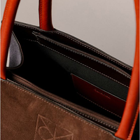 Bolsa Média Calvin Klein Feminina Camurça Contraste - Marrom Bolsa Média Calvin Klein Feminina Camurça Contraste Marrom u