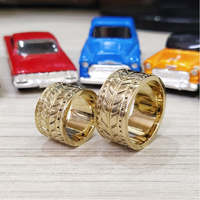Par Alianças de Moedas Antigas 12mm Modelo Pneu