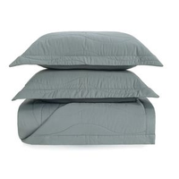 Colcha com Porta Travesseiro King 100% Algodão Egípcio Novara Azul Mare