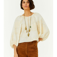 Blusa Manga Bufante Bordado Magnolia