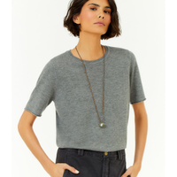 Blusa Tricot Decote Careca