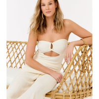 Blusa Tricot Longa Sem Alça Cut Out