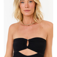 Blusa Tricot Sem Alça Cut Out