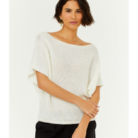 Blusa Tricot Telada Decote Canoa