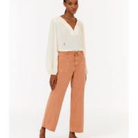 Calça Sarja Cropped Bolsos Frente