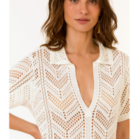 Camisa Tricot Ponto Crochet