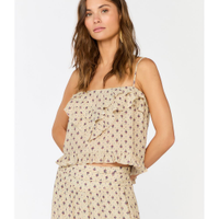 Cropped Babados Estampa Zaz