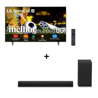 Combo Smart TV LG NanoCell AI NANO80 86 4K com Soundbar S40T - 86NANO80.S40
