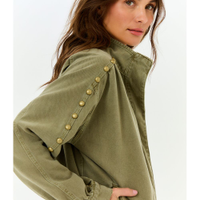 Jaqueta Sarja Oversize Pregas e Tacha