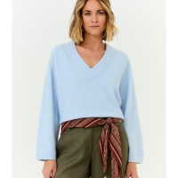Pull Tricot Gola v Barra Canelada