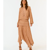 Saia Midi Pontas Estampa Mint