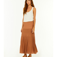 Saia Tricot Plissada Com Pala