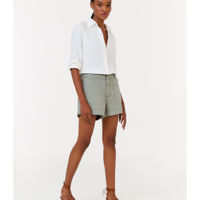 Short Sarja Bolso Faca Mini Fendas