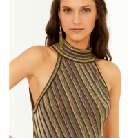 Túnica Tricot Gola Alta Multicolor