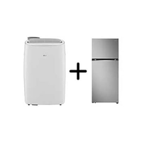Combo LG Ar Portátil 127V + Geladeira Frost Free Inverter 375L Inox Look 220V - LP1419IVSI.B372P