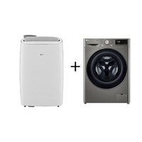 Combo Lava e Seca LG Smart VC4 12kg Inox Look 220V + Ar Portátil 127V - LP1419IVSI.CV5012