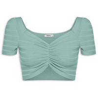 Blusa Cropped Decotado - Verde