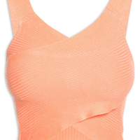 Blusa Tricot Frente Transpassada - Laranja