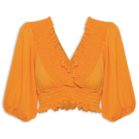 Blusa Cropped Com Lastex - Laranja