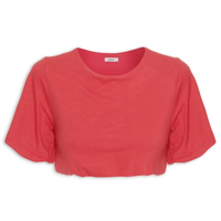 Blusa Manga Curta Balonê - Vermelho