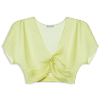 Blusa Cropped Decote Coração - Amarelo