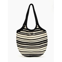 Bolsa Petite Jolie Maiorca Crochê Preto/Creme PJ11380