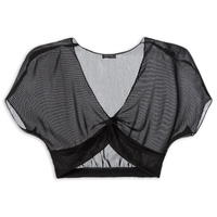 Blusa Cropped Decote Coração - Preto
