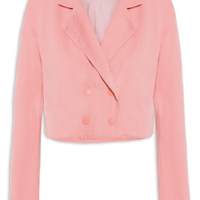 Blazer Feminino Sarja Cropped - Rosa