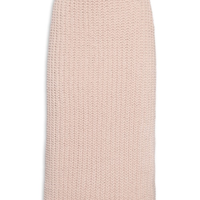 Saia De Tricot Ponto Crochê - Bege