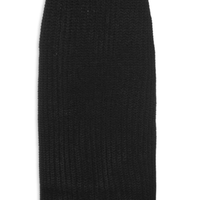 Saia De Tricot Ponto Crochê - Preto