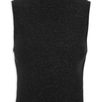 Blusa Feminina Tricot Metalizada - Preto