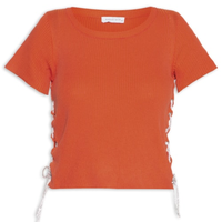 Blusa Feminina Com Amarração Lateral - Laranja