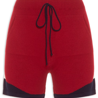 Short Bicolor Tricot - Vermelho