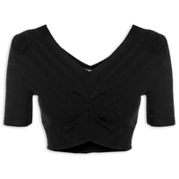Blusa Cropped Básico - Preto