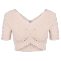 Blusa Cropped Básico - Rosa
