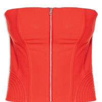 Blusa Feminina Corset Com Zíper Frontal - Vermelho