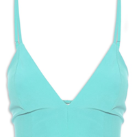 Top Cropped Cortininha - Azul