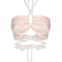 Top Satin Amarração - Bege