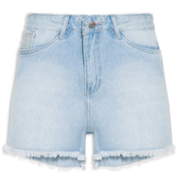 Shorts Feminino Jeans Marine Rasgos Barra - Azul