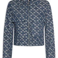 Jaqueta Feminina Jacquard - Azul