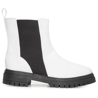 Bota Feminina Chelsea Cano Curto Couro - Branco