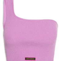 Top Ombro Só Canelado Tricot - Roxo